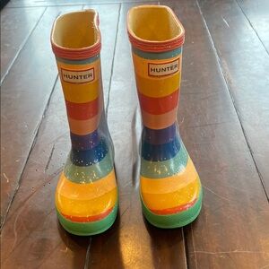 Hunter Kids' Rainbow Striped Rain Boots